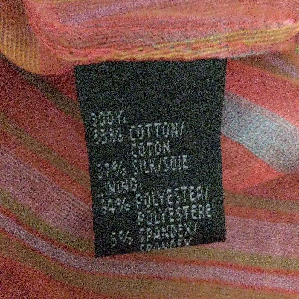 Lafayette 148 NY striped silk cotton blend heavily beaded yoke sheer blouse 8 - Picture 5 of 11